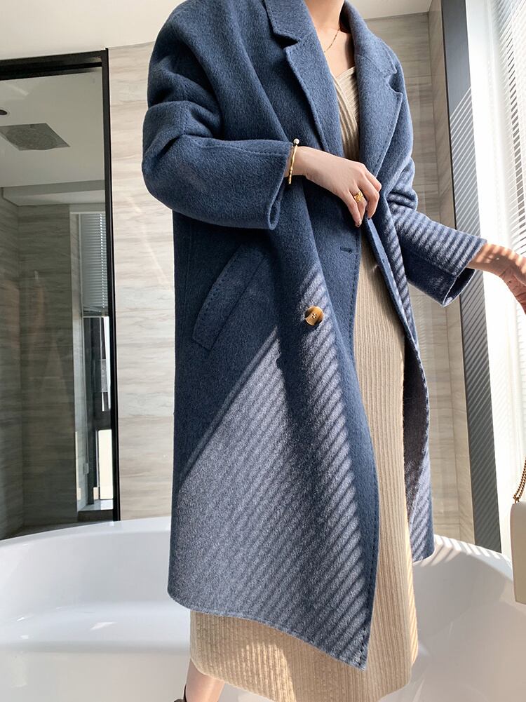 【dress】好感度UP韓国ファッション秋冬新作Vネック長袖無地体型カバーニットワンピースF1158