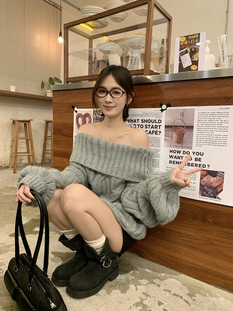 【tops】ボートネックニットセーター　M27457
