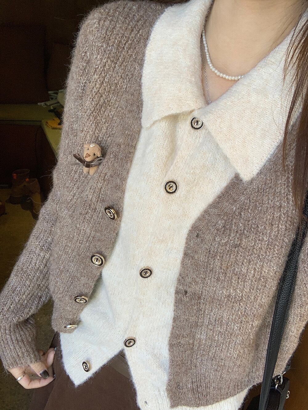 【outer】切り替えニットカーデ　M27742