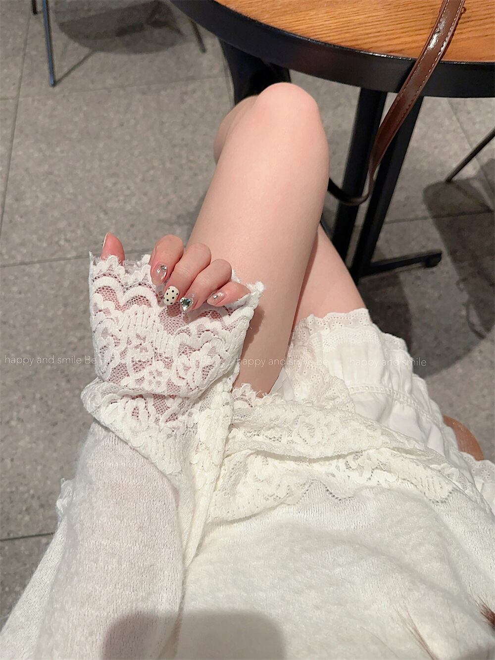 【set】フード付きレーストップス×ニットカーデセット　M27319
