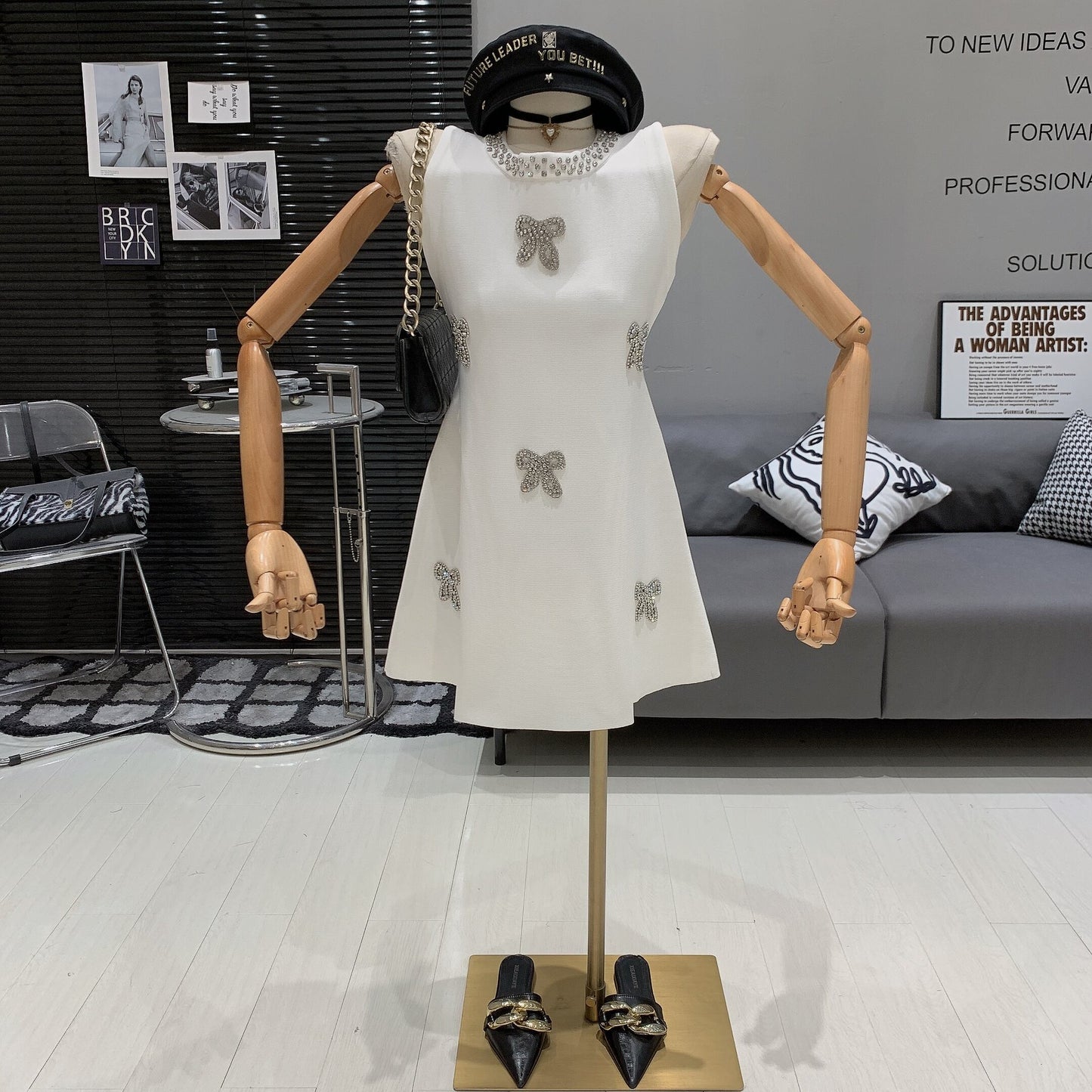 【dress】ビジューノースリーブワンピース　M29969