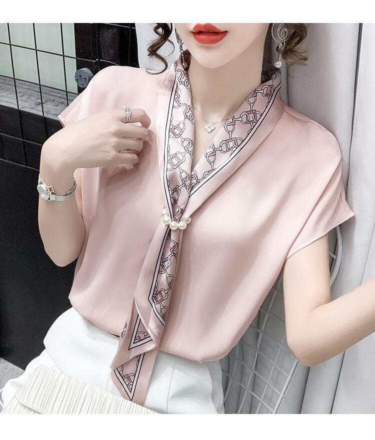 【tops】エレガント フランス風 上品なシルエットスウィートノースリーブシフォンシャツ G6716