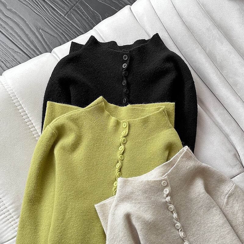 【tops】6色展開ニットトップス Q6971