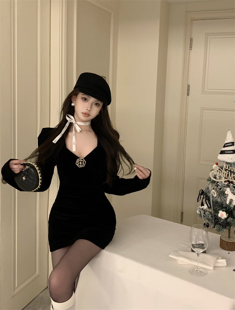 【dress】Vネックデートワンピース　M28237