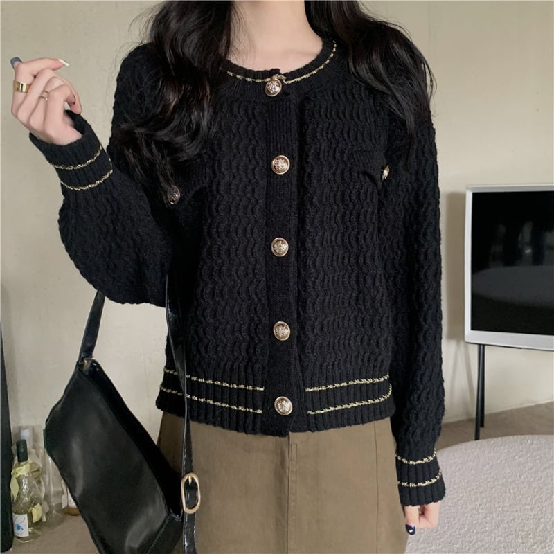 【outer】クルーネックニットカーデ　M26153