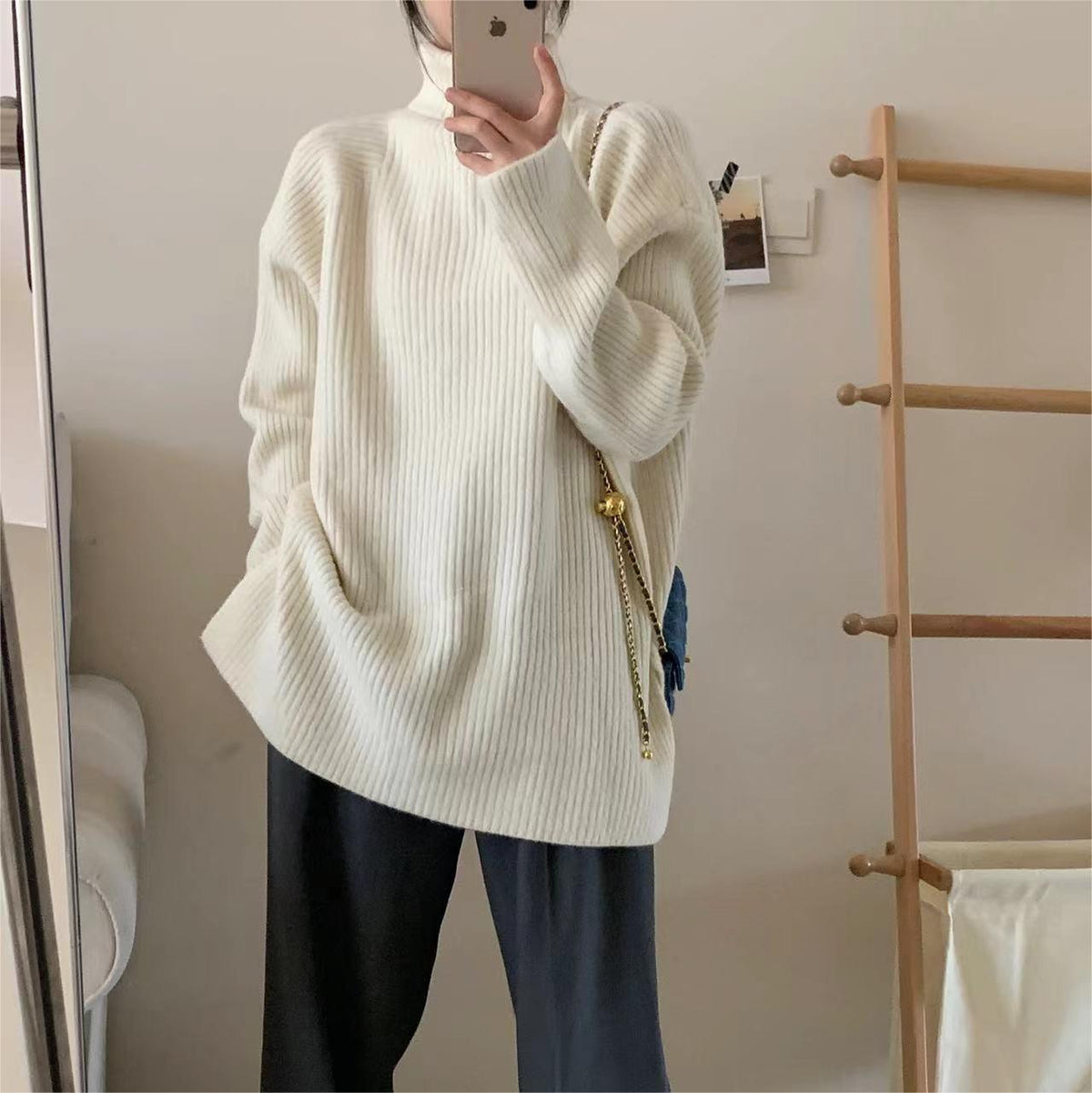【tops】ハイネックニットセーター　M27237