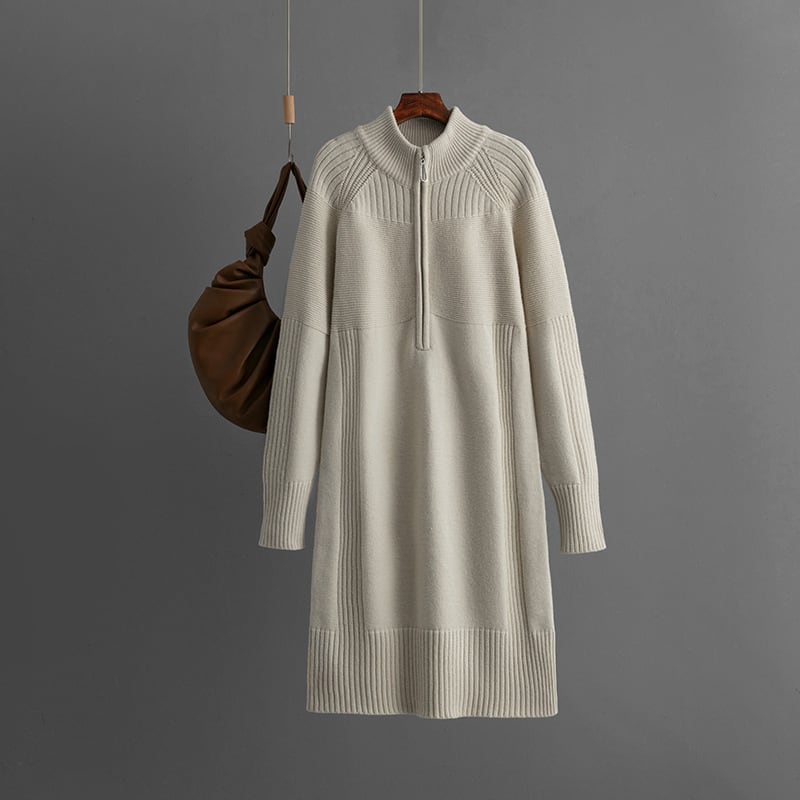 【dress】ファスナーニットワンピース　M28448