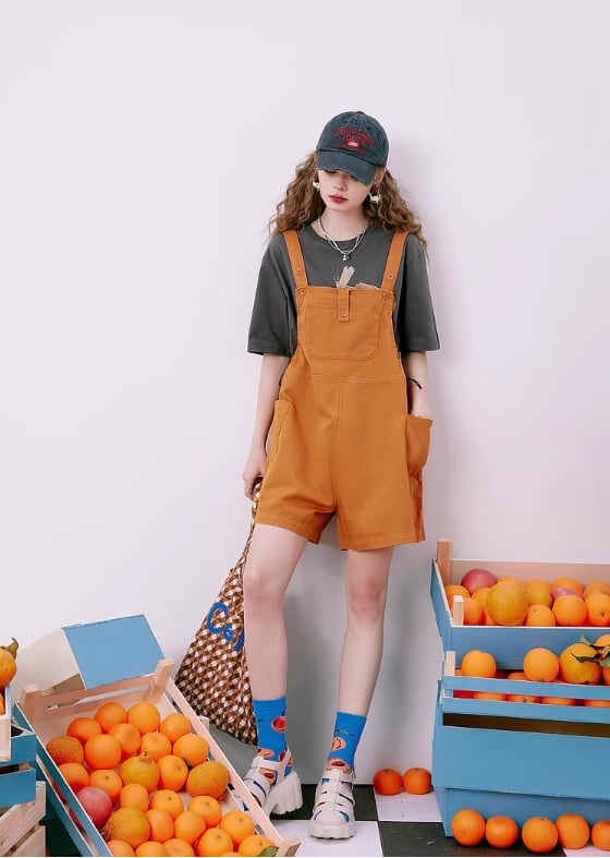 【bottoms】薄手デニムオーバーオールG20077