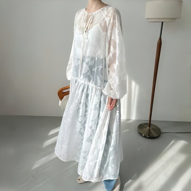 【dress】フリルランタンスリーブワンピース G20313