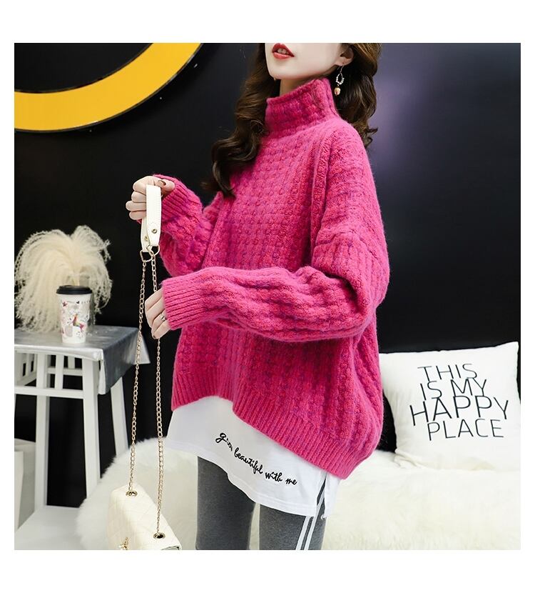 【tops】秋冬新作!韓国系着心地良いルーズ厚手合わせやすいゆったりセーター G3657