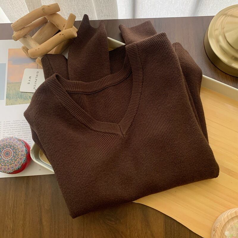 【tops】Vネックニットトップス　M28339