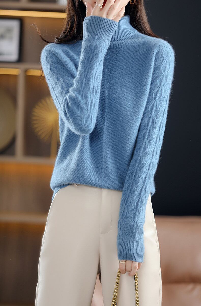 【tops】ハイネックニットプルオーバー　M19149