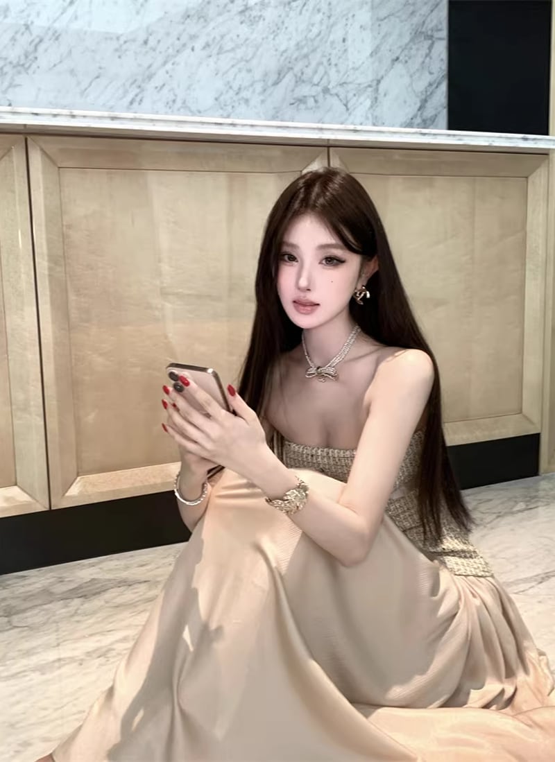 【dress】ロングチューブワンピース Q8461