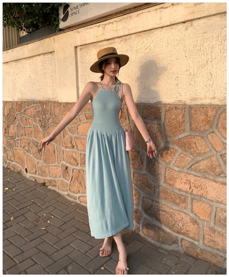 【dress】ホルターネックニットワンピース　M24580