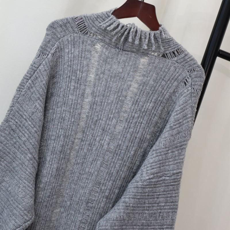 【outer】ロング丈ニットカーデ　M25641