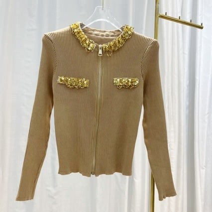 【outer】ビジューニットカーデ　M26159