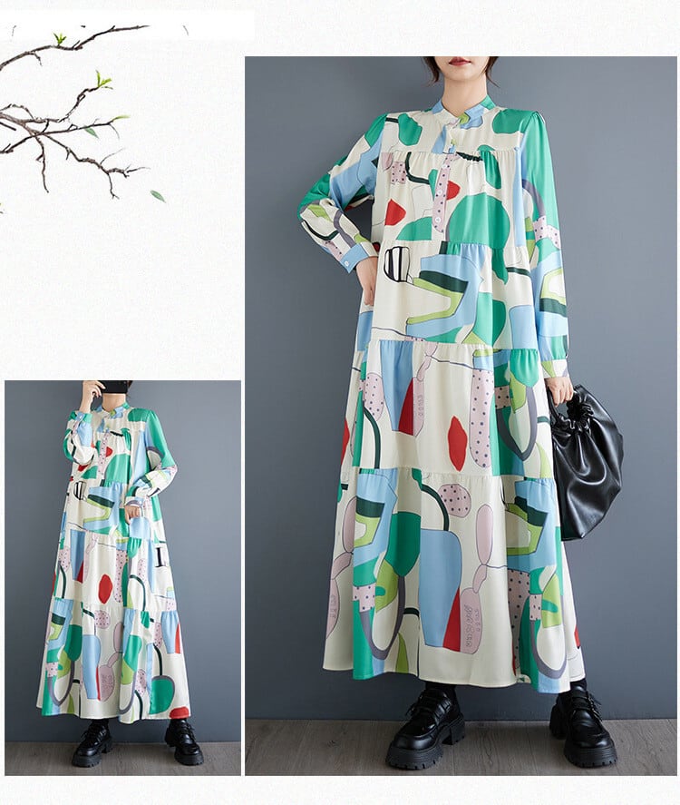 【dress】プリントカジュアルワンピース