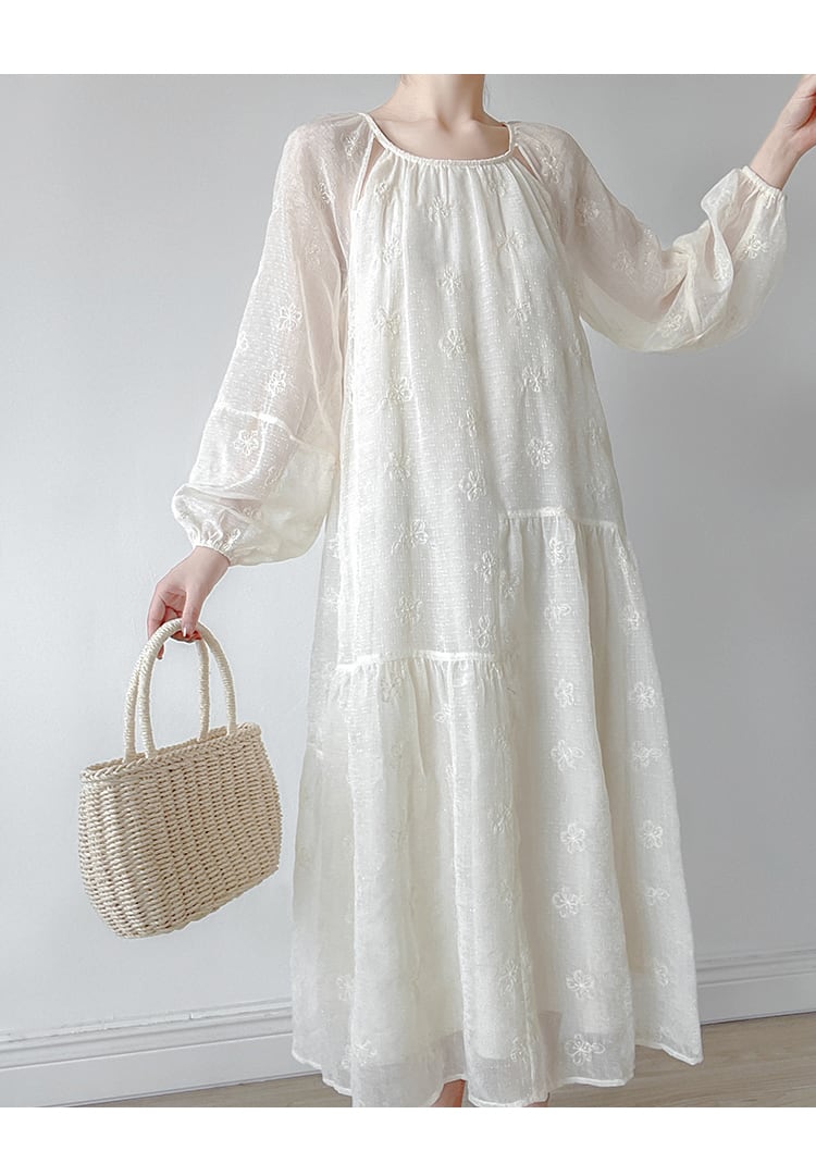 【dress】フラワー刺繍ワンピース　N2988