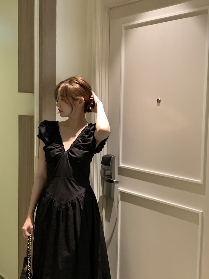 【dress】Vネックワンピース　M24626