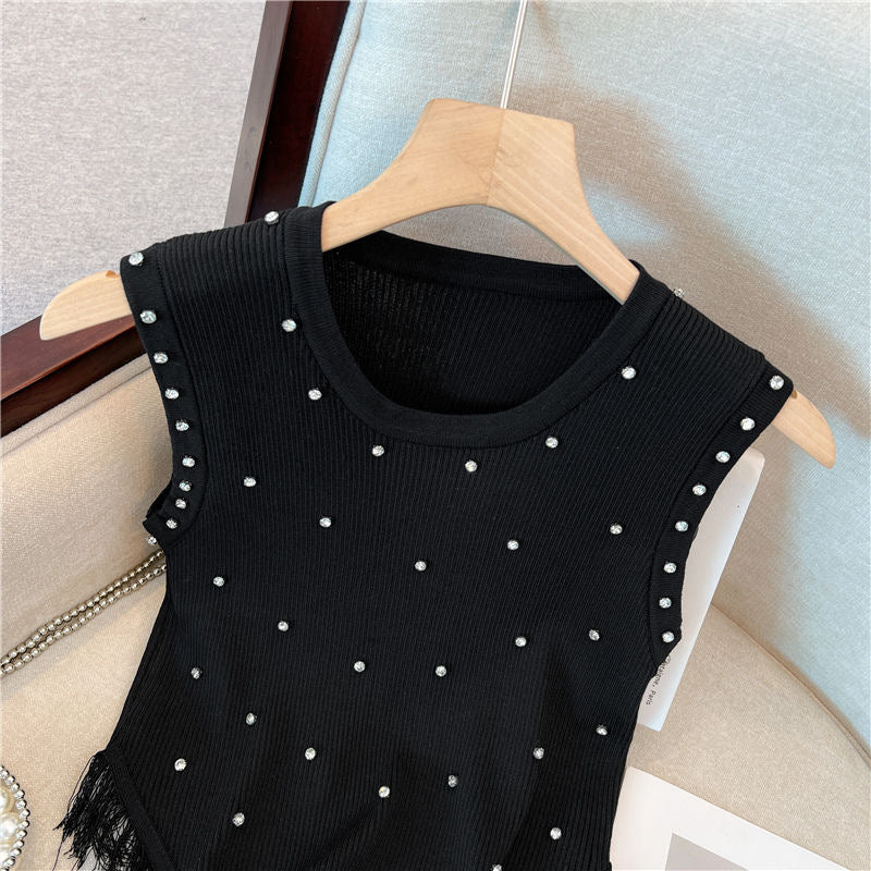 【tops】フリンジニットタンクトップF7729