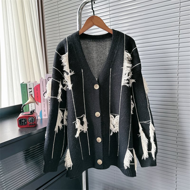 【outer】Vネックニットカーデ　M26070