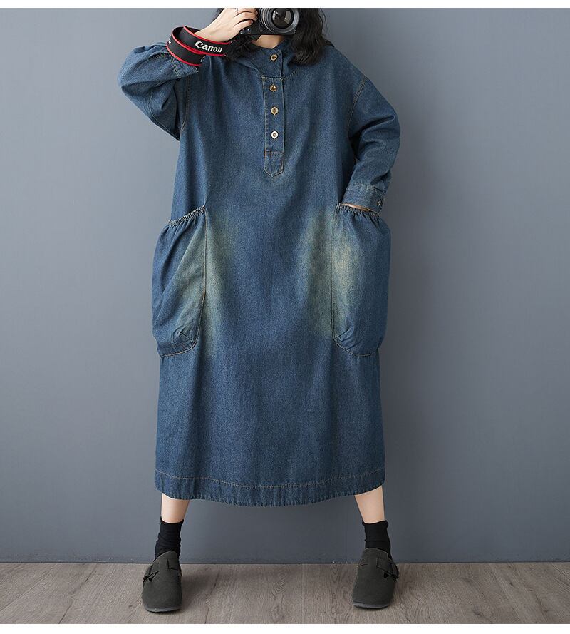 【dress】デニムカジュアルワンピース　M29674