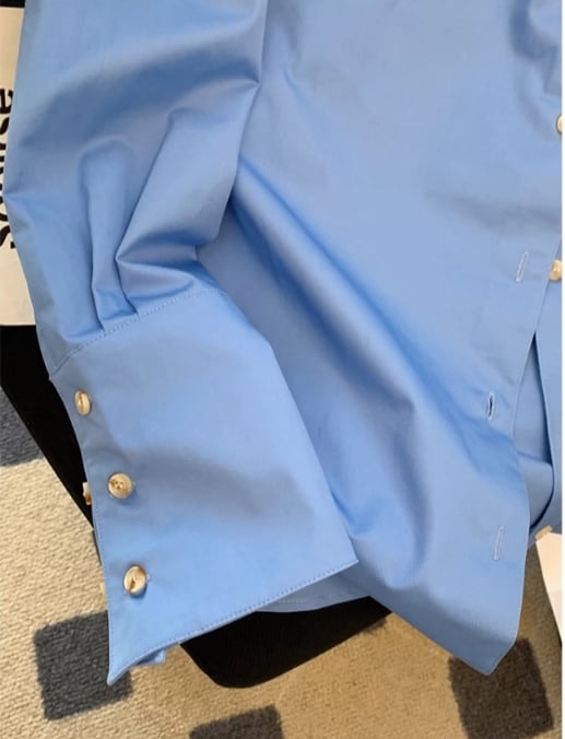 【tops】POLOネック刺繍ブラウスG20656