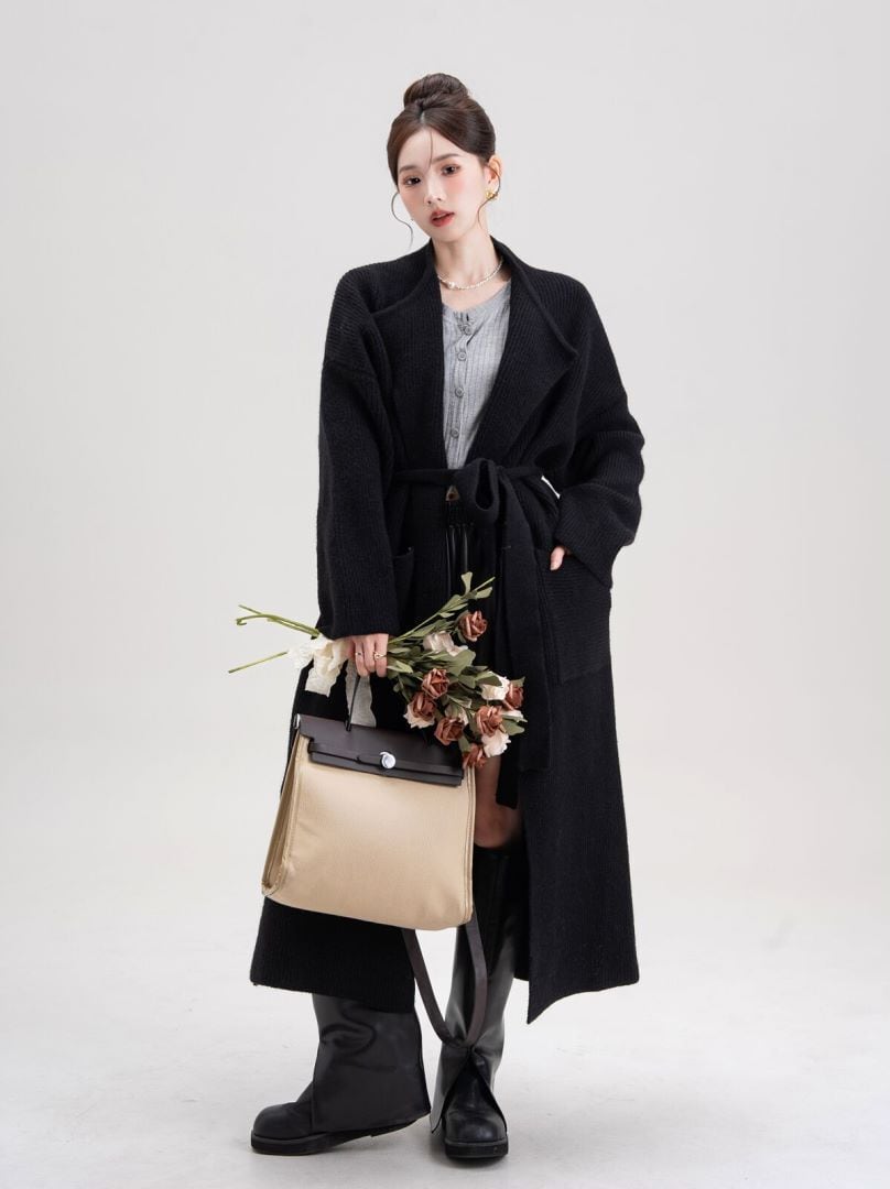 【outer】ロング丈ニットカーデ　M27146