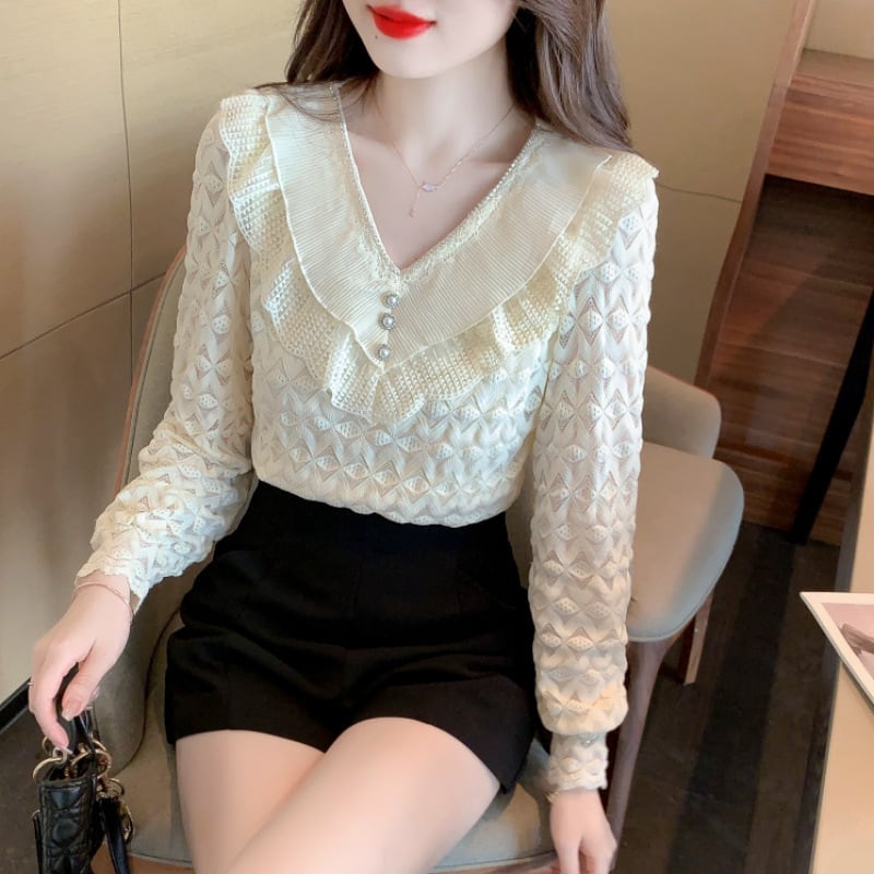 【tops】レースシャツトップス　M28634