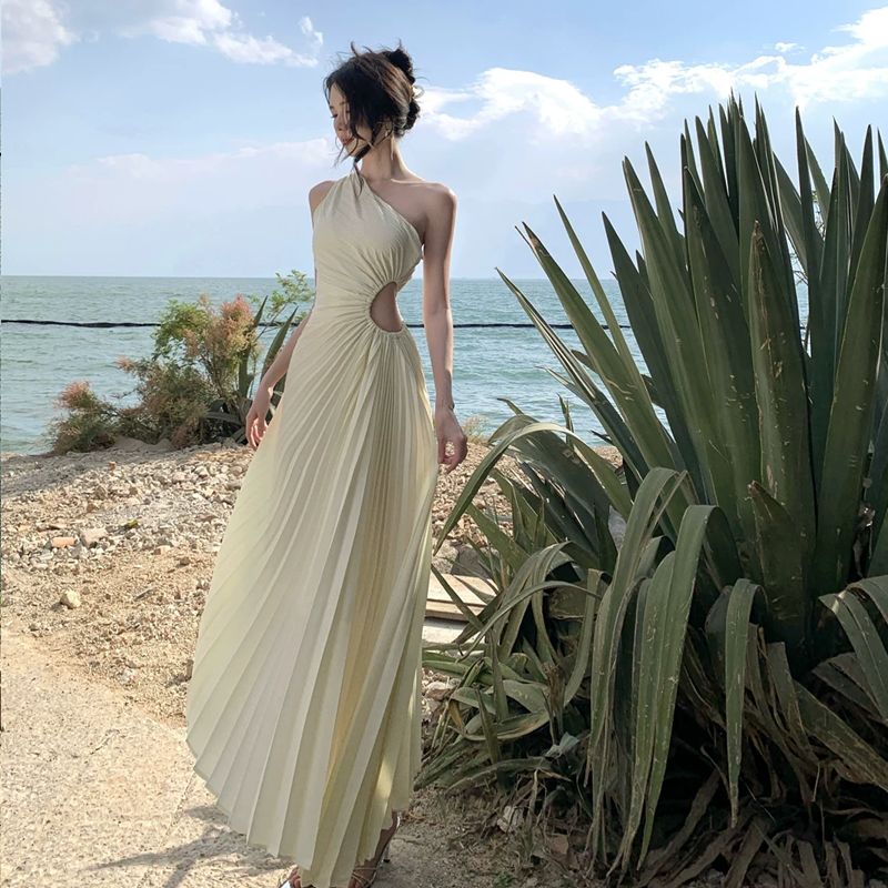 【dress】ウエストカットワンショルダーワンピース　M30508