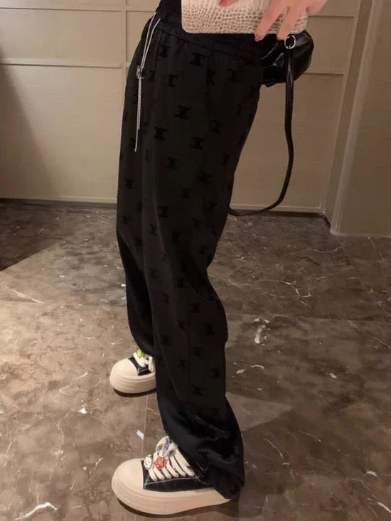 【bottoms】英字柄ガウチョパンツF7564