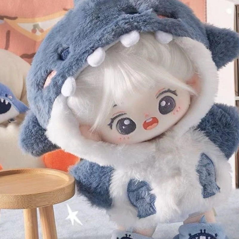 【GOODS】着せ替え 20cm モフモフ サメ ぬいぐるみ服 ２点セット Q2529