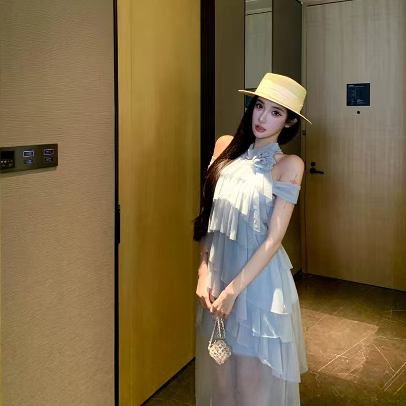 【set】チュールティアードミニワンピース×ロングスカートセット     N3583