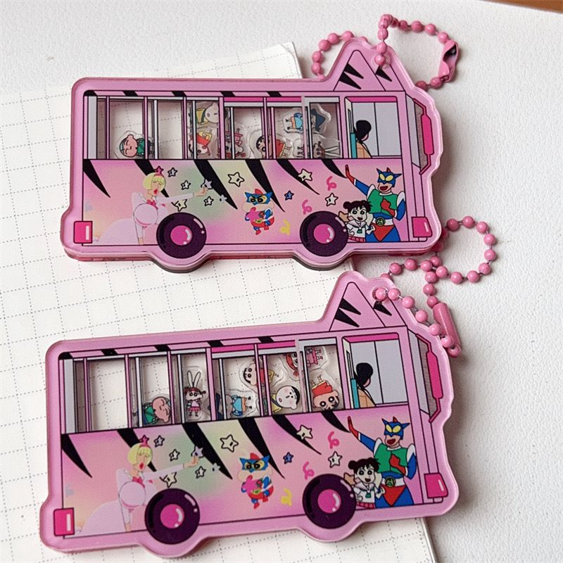 【GOODS】クレヨンしんちゃん スクールバス シャカシャカ キーホルダー Q2531