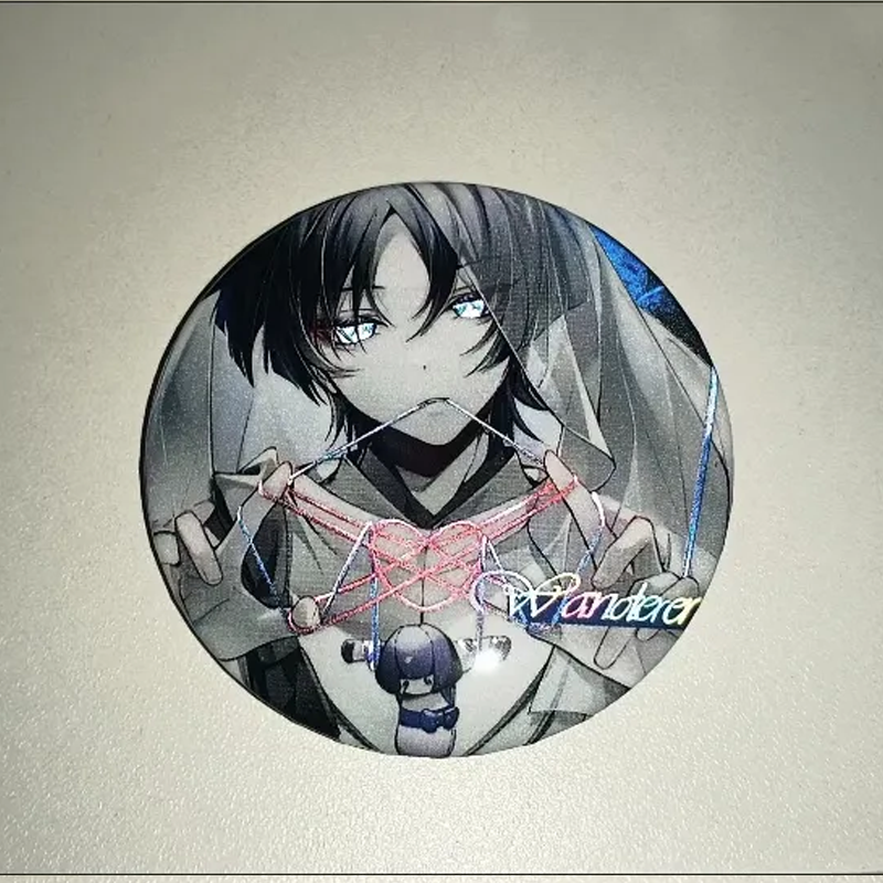 【GOODS】原神 放浪者 スカラマシュ  正方形 円形 缶バッジ Q2541