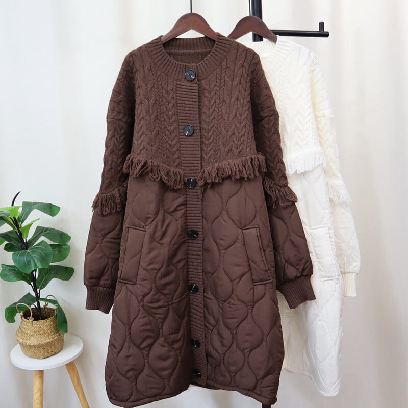 【outer】ニット切り替え棉コート　M27168