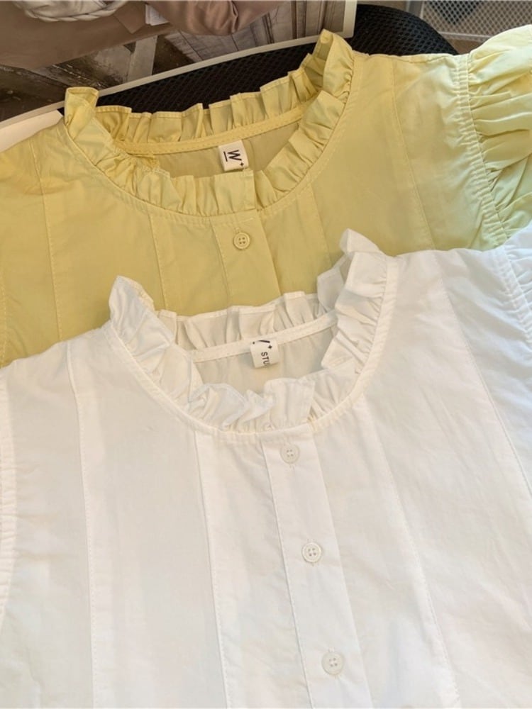 【tops】2色フレンチスリーブギャザータンクトップF7504