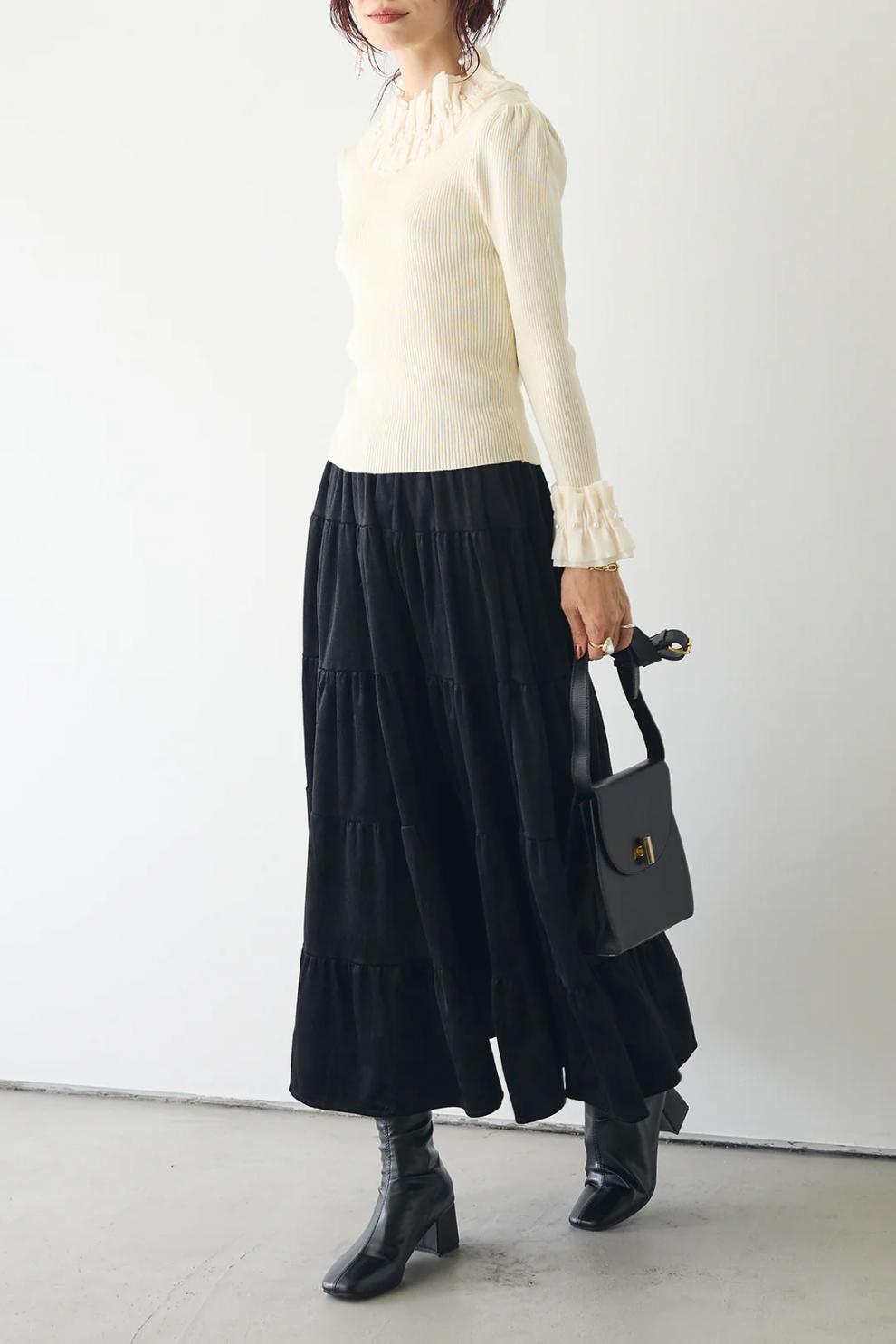 【tops】ドッキングニットトップス　M28689