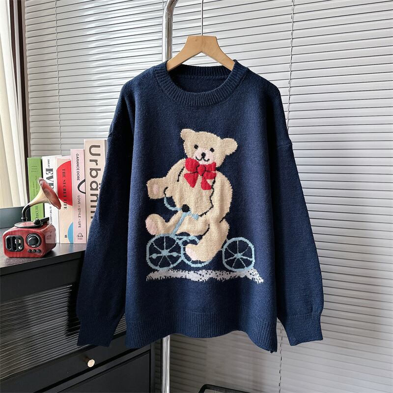 【tops】クルーネックニットセーター　M18758