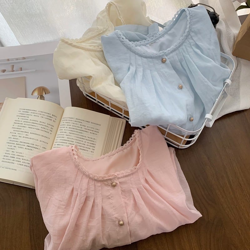 【tops】クルーネックシャツトップス　M29462