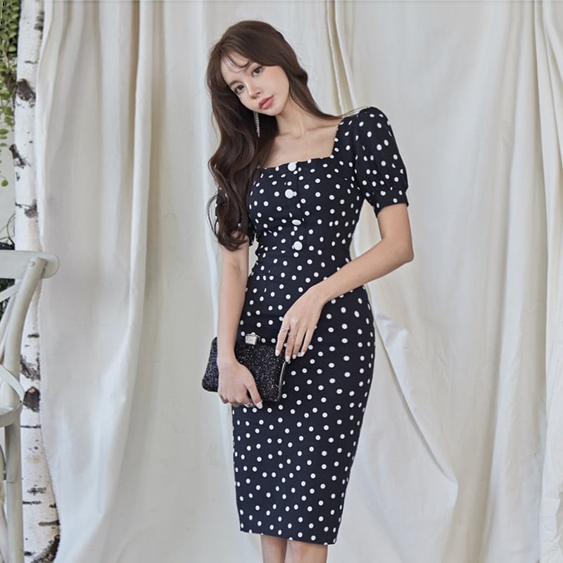 【dress】ドット柄ワンピース　M25217