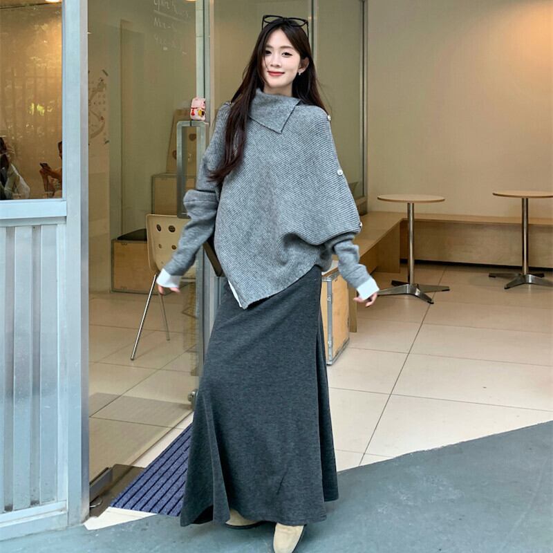 【set】ニットセーター×スカートセット　M27160