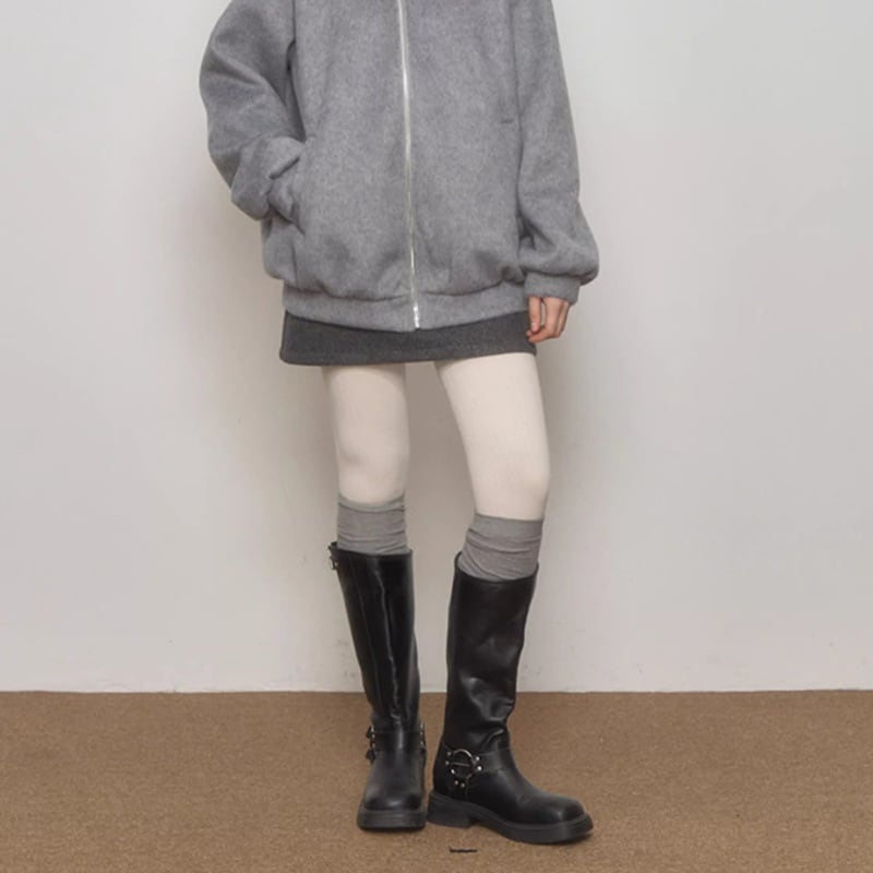 【outer】ファー付きジップパーカー Q7228
