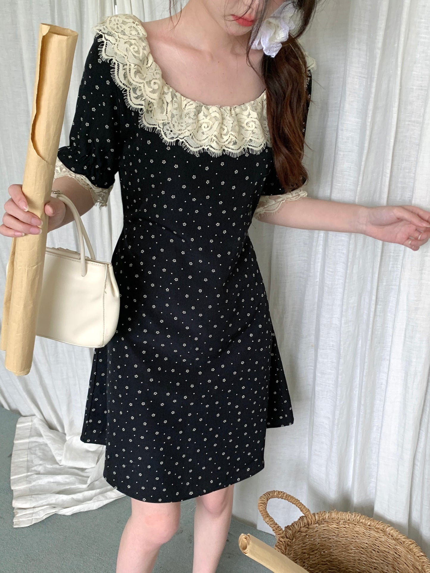 【dress】ドット柄大きいサイズワンピース G20988