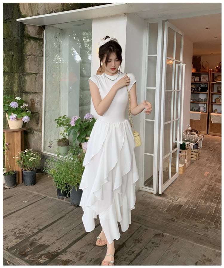 【dress】不規則 イレギュラードッキングワンピース　M23909