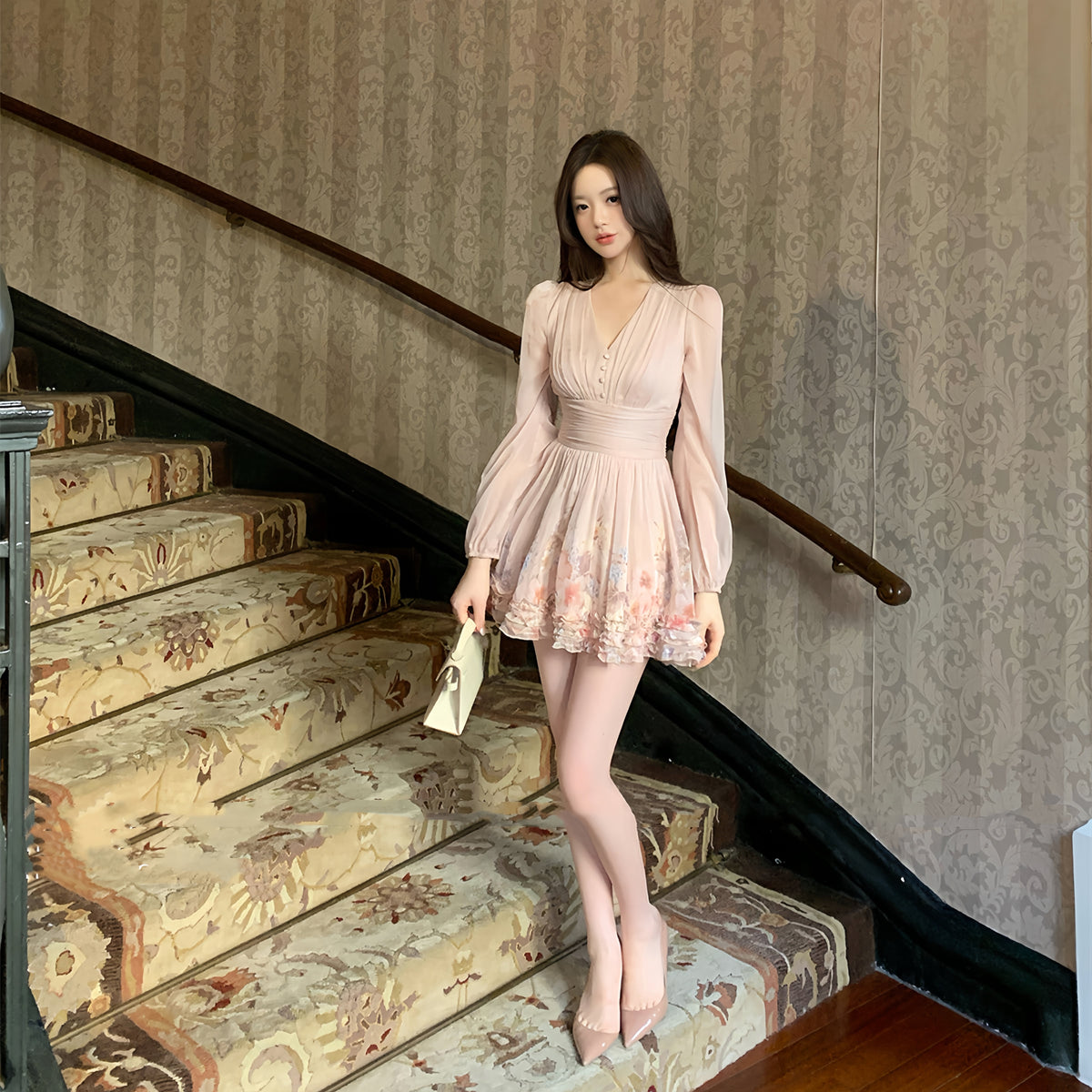 【dress】ギャザーフリルミニワンピース　N3262