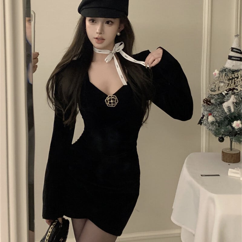 【dress】Vネックデートワンピース　M28237