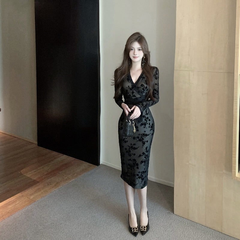 【dress】Vネックデートワンピース　M28258
