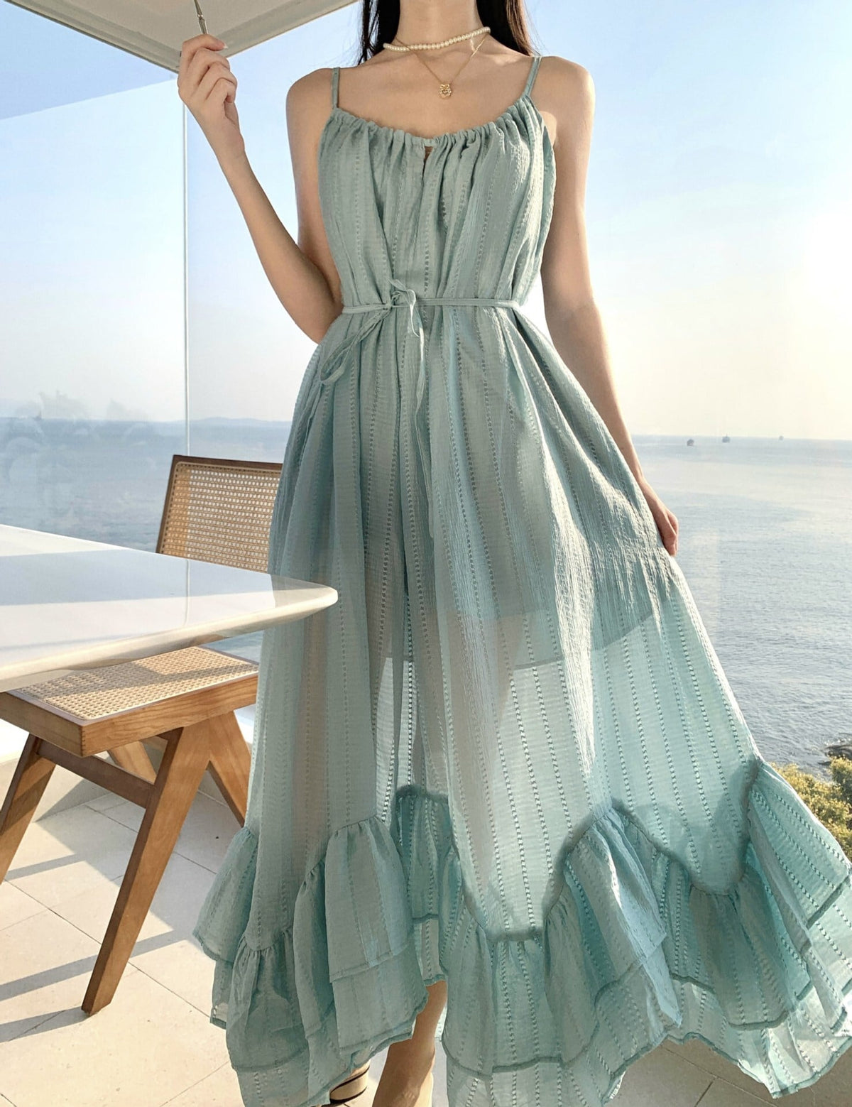 【dress】フリルキャミワンピース　M30170