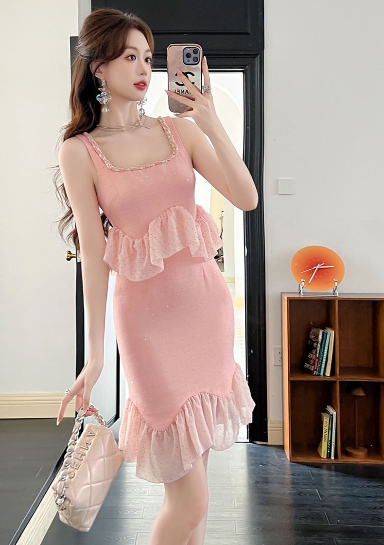 【dress】ビジューフリルキャミワンピース　M23991